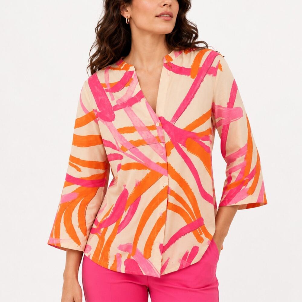 Vilagallo Juliet Lucca Print in Abstract Pink Orange Size EU 48